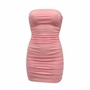 Zattcas Pink Ruched Strapless Mini Dress XS NWT Bodycon